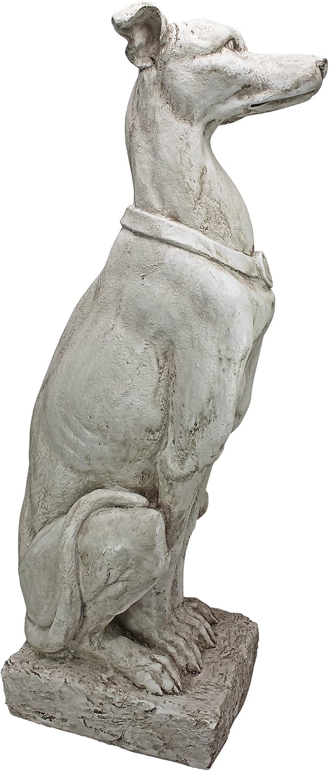 Art Deco Whippet Greyhound Sentinel Dog Statue Antique Stone