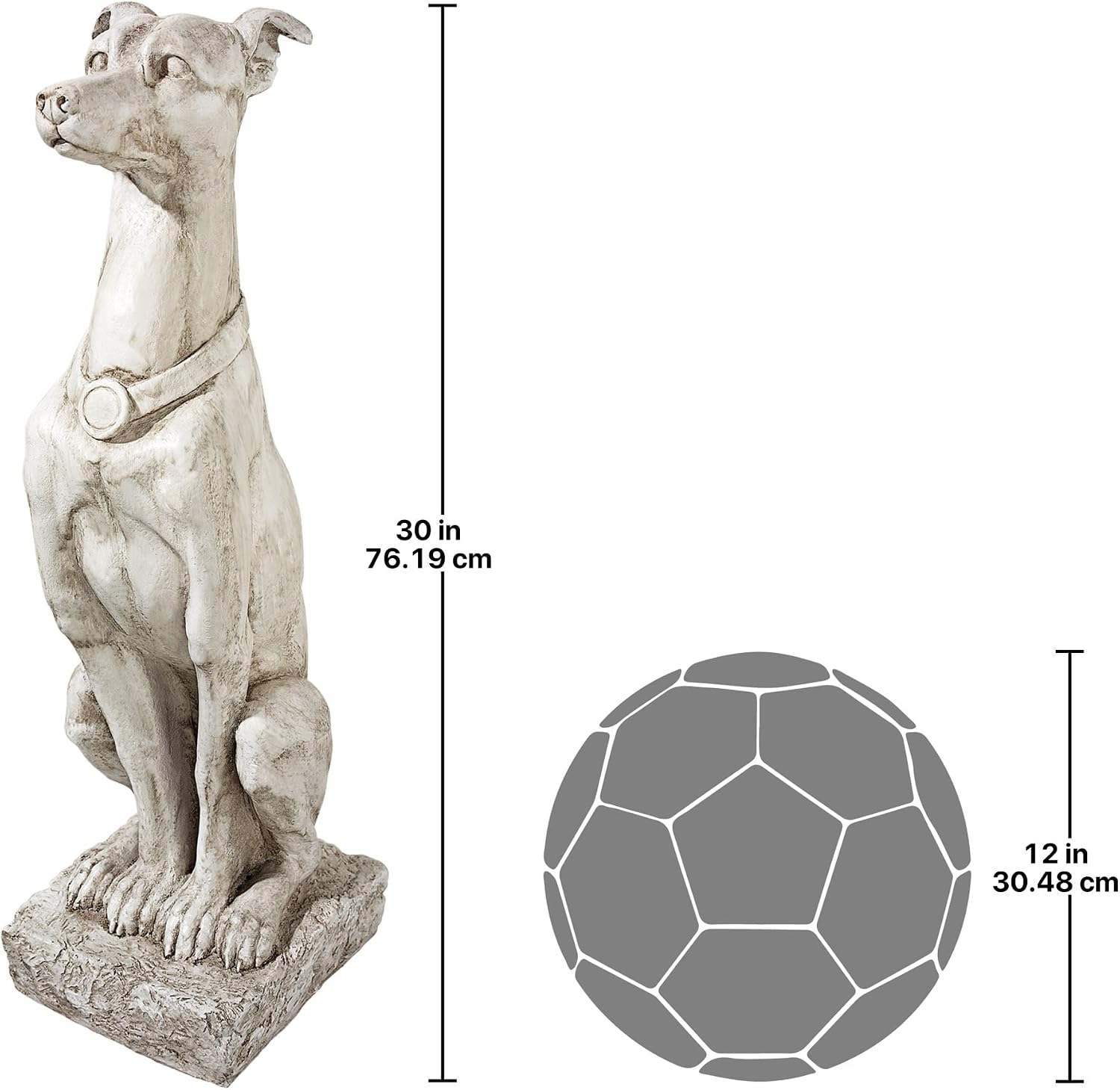 Art Deco Whippet Greyhound Sentinel Dog Statue Antique Stone