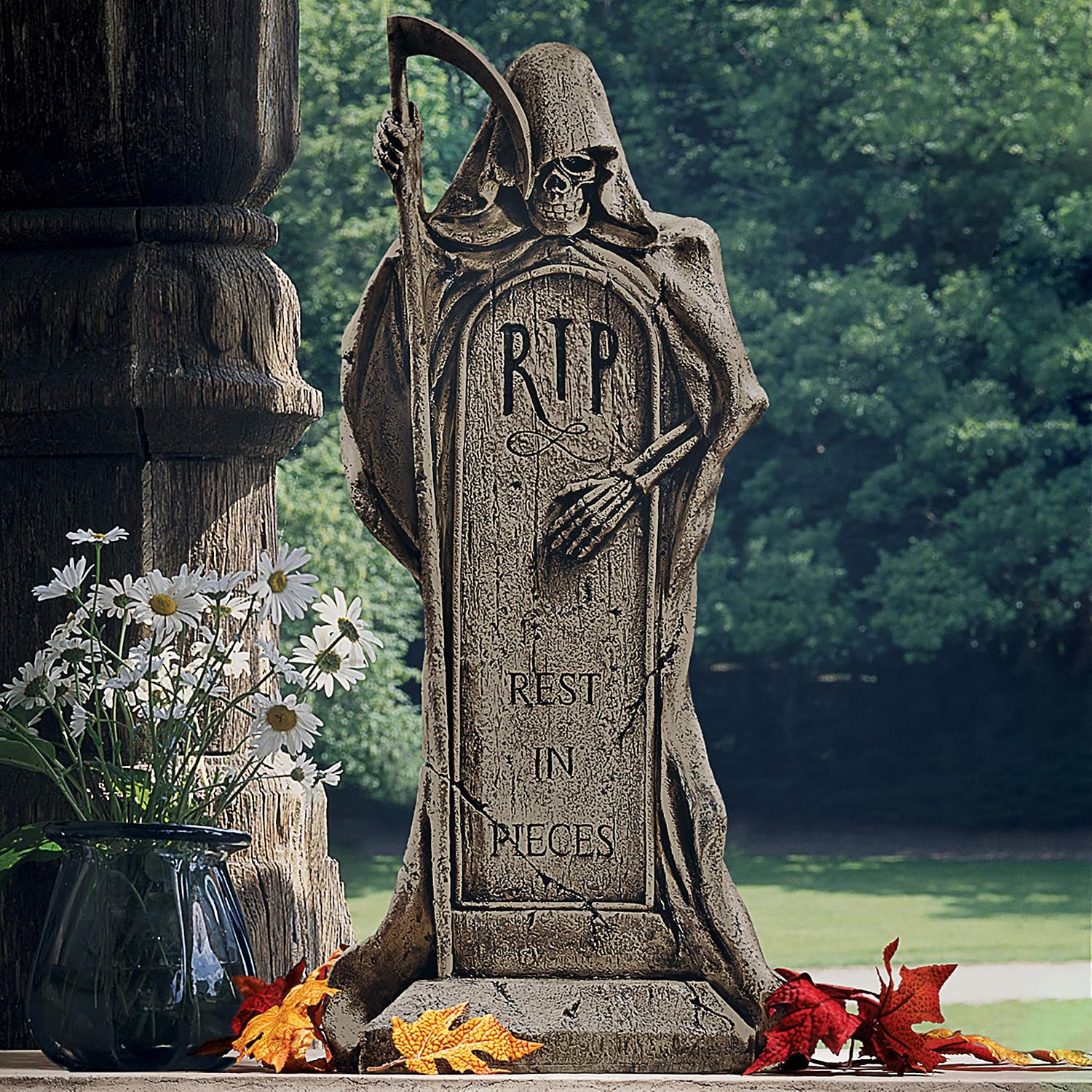 Design Toscano Rest in Pieces Grim Reaper Tombstone Statue