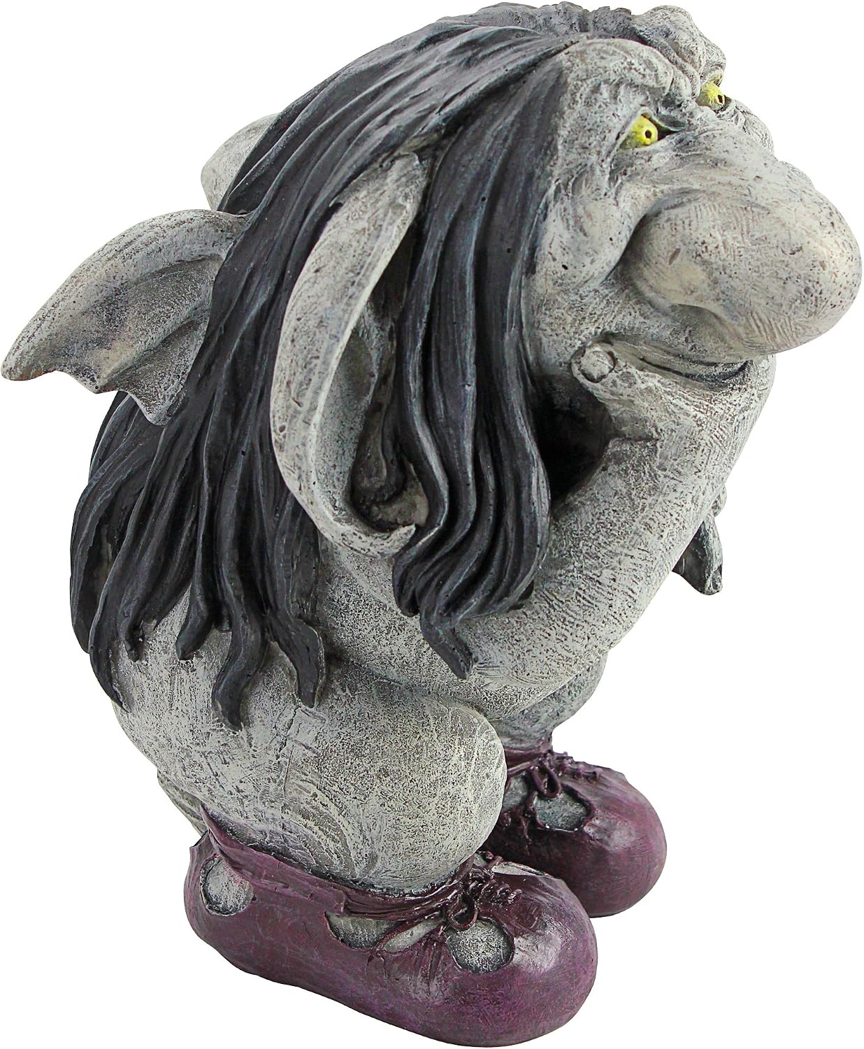 Garden Gnome Statue -Pondering Sylvester the Cynical Gnome Troll - Lawn Gnome