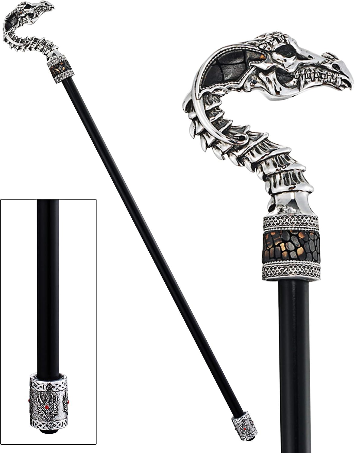 Design Toscano Dragonsthorne Drakkar Dragon Gothic Walking Stick Collection