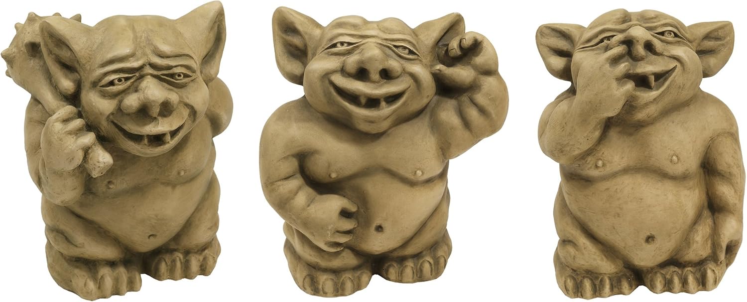 Design Toscano The Picc-a-Dilly Gargoyle Sculptures - Medium Set Includes: Medium Bum, Ear a...