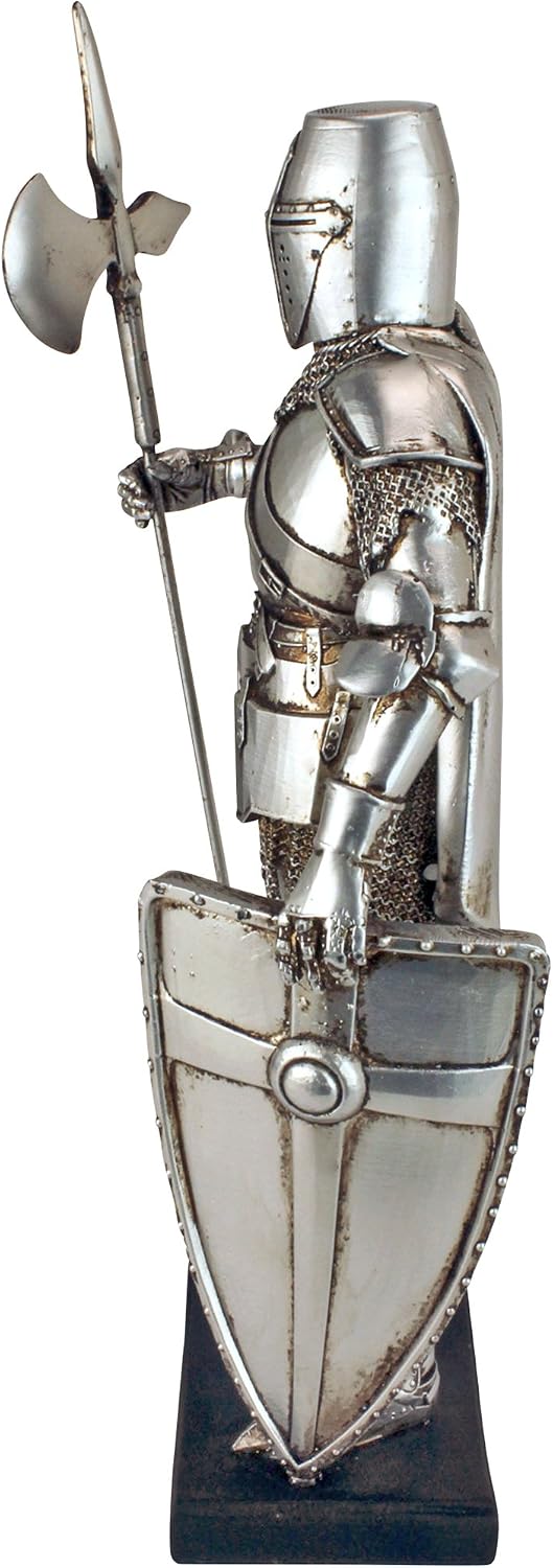 Design Toscano QS29041 Medieval Nuremberg Castle Gothic Knight Statue,Silver