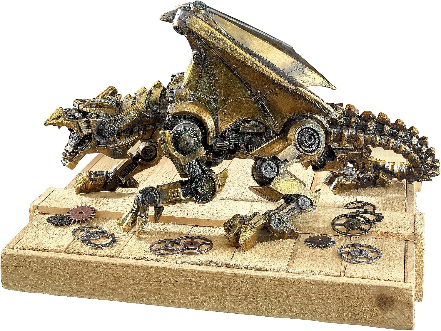 Design Toscano Steampunk Gothic Gear Dragon Statue, Bronze