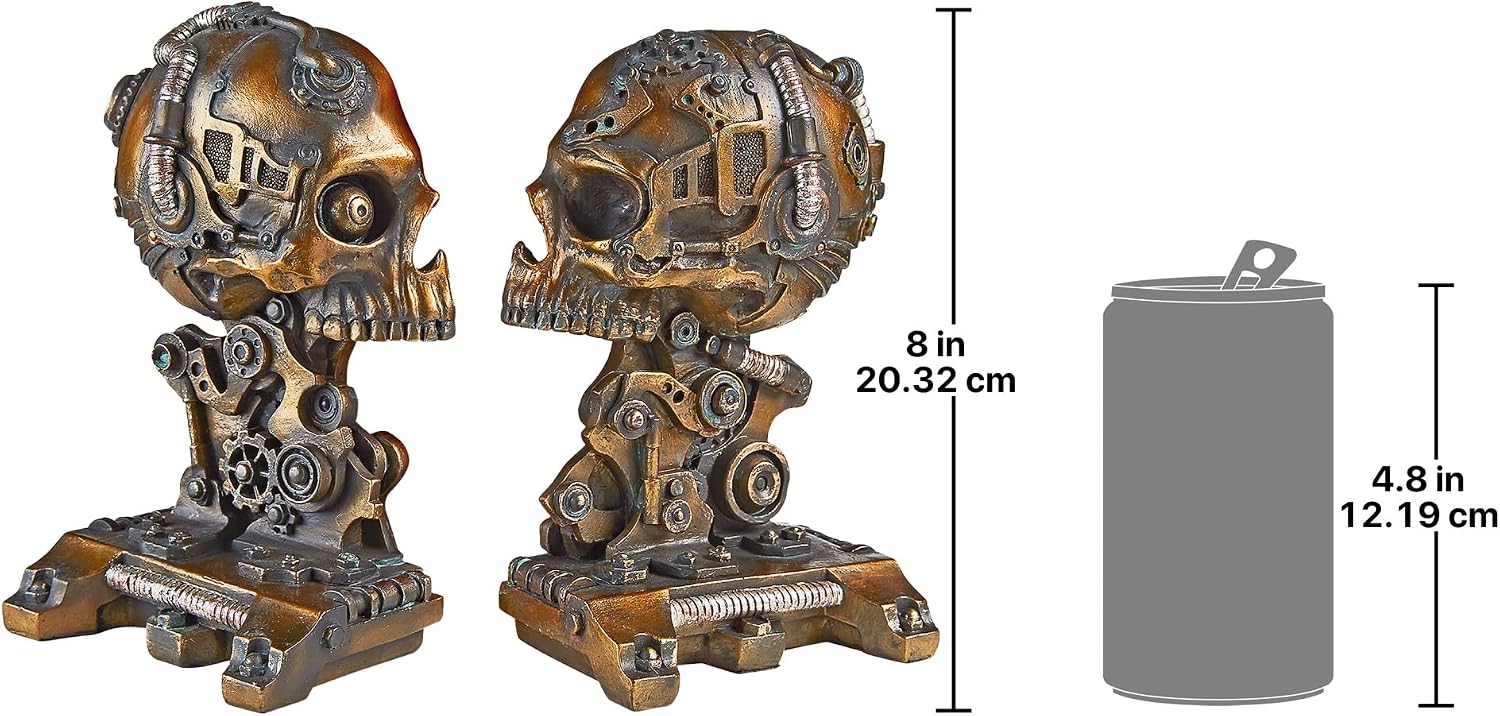 Design Toscano Cyborg Skeleton Bookend Statue