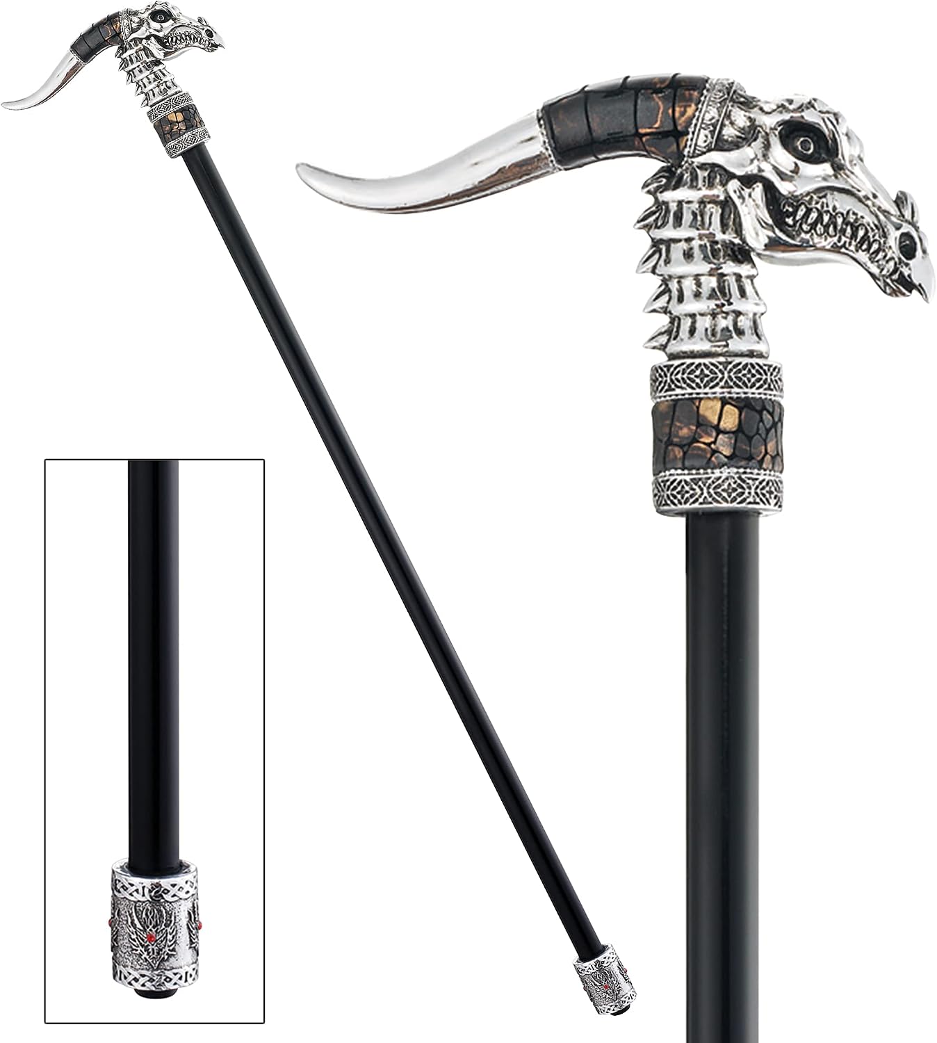 Design Toscano Dragonsthorne Nebula Dragon Gothic Walking Stick Swagger