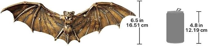 Design Toscano Cyber Bat Steampunk Wall Sculpture,Bronze 19.50" x 6.50"