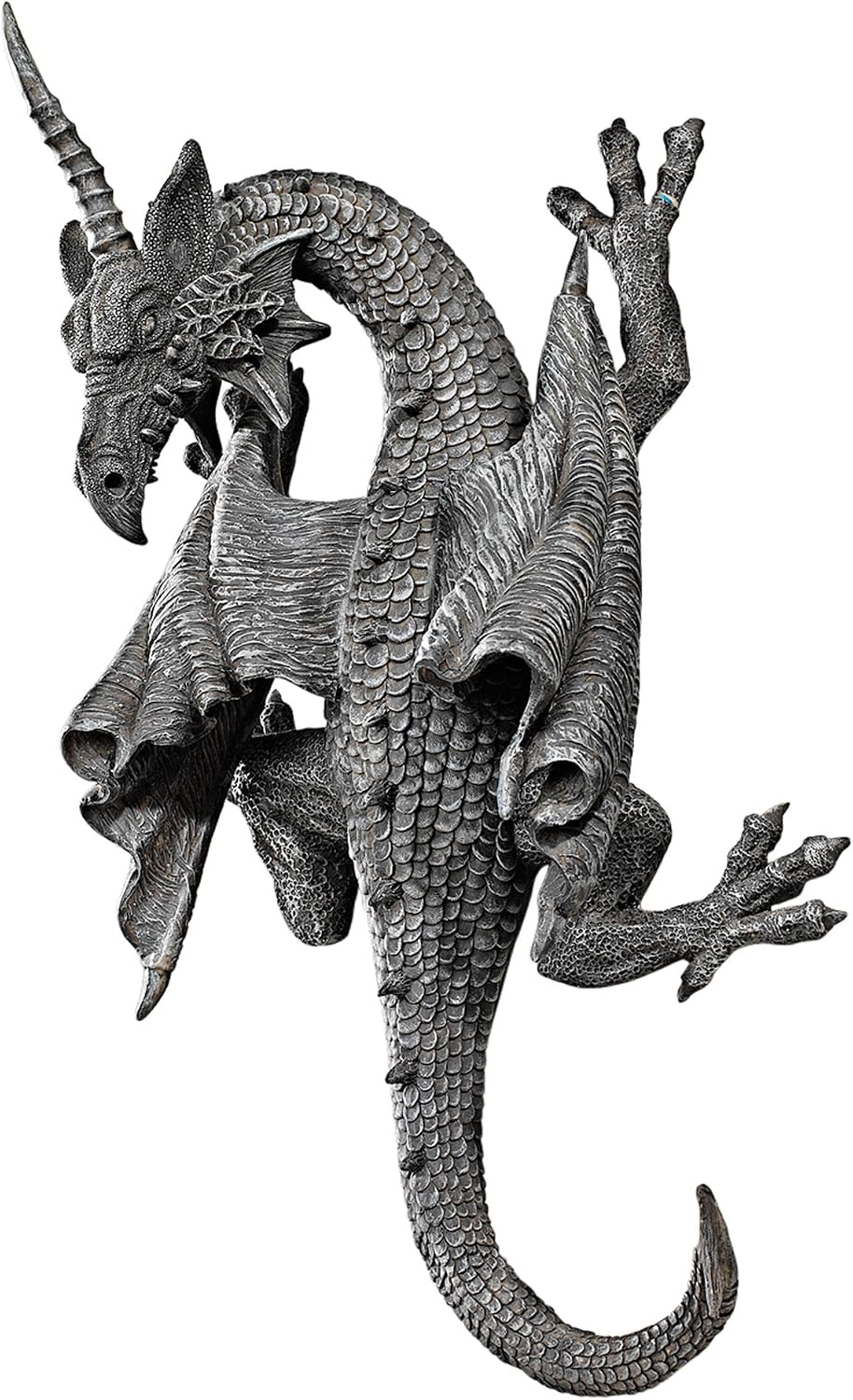 Design Toscano Horned Dragon of Devonshire Wall Sculpture 13 Inch, Single