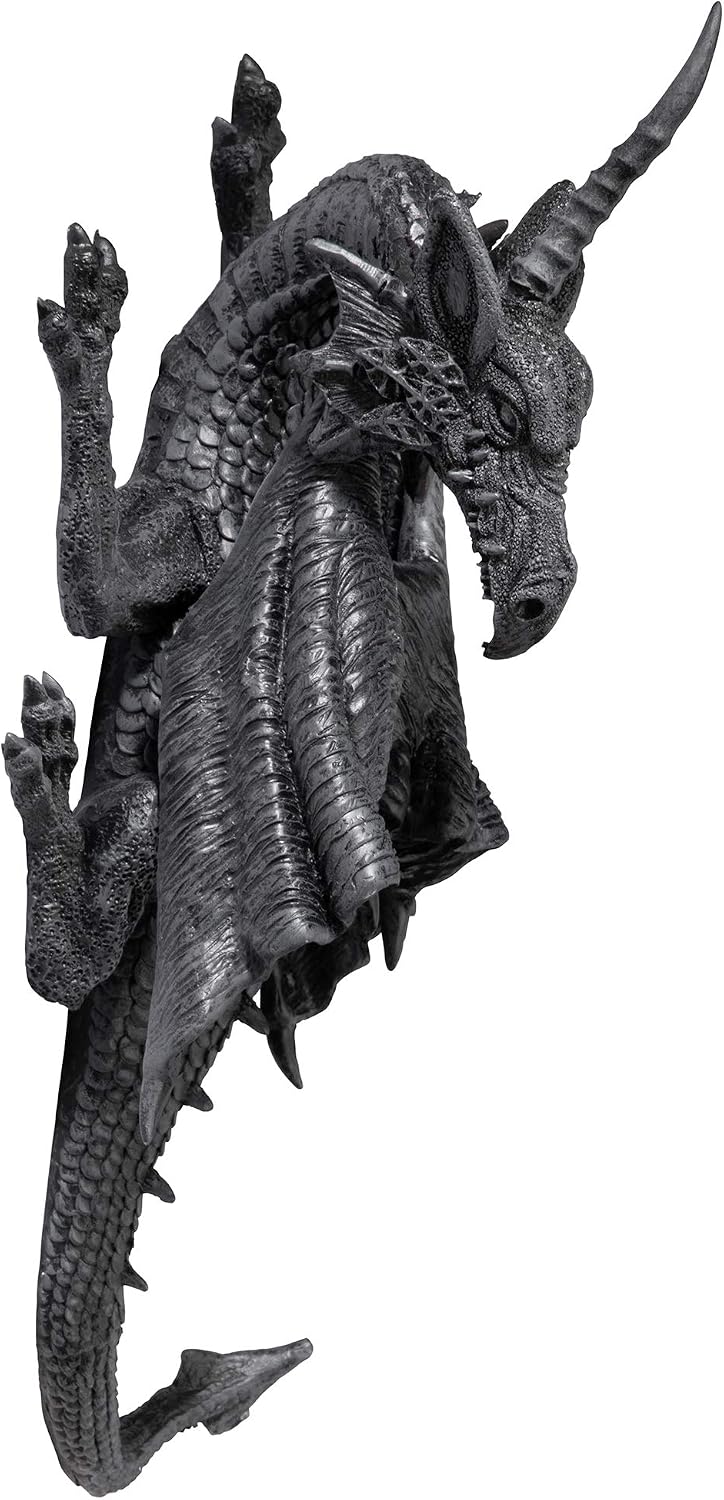 Design Toscano Horned Dragon of Devonshire Wall Sculpture 13 Inch, Single