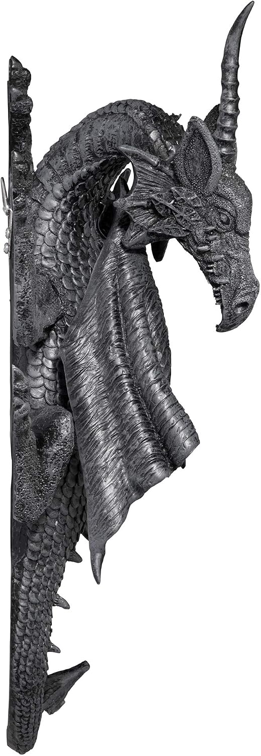 Design Toscano Horned Dragon of Devonshire Wall Sculpture 13 Inch, Single