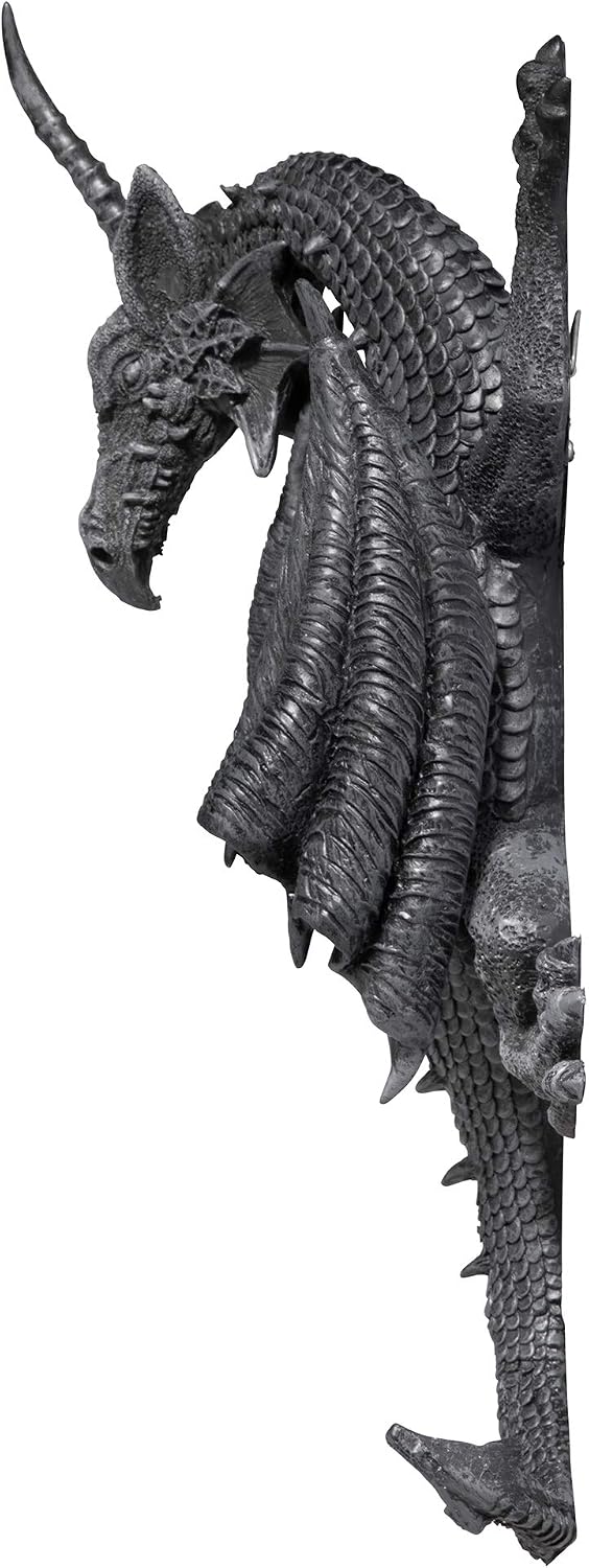 Design Toscano Horned Dragon of Devonshire Wall Sculpture 13 Inch, Single