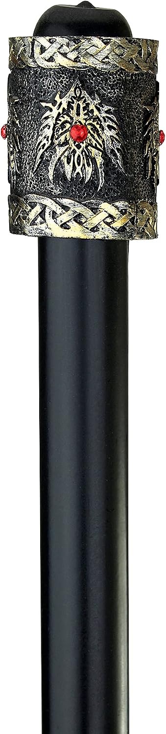 Design Toscano QS23823 The Dragonsthorne Collection: Celtic Battle Dragon Walking Stick,silver