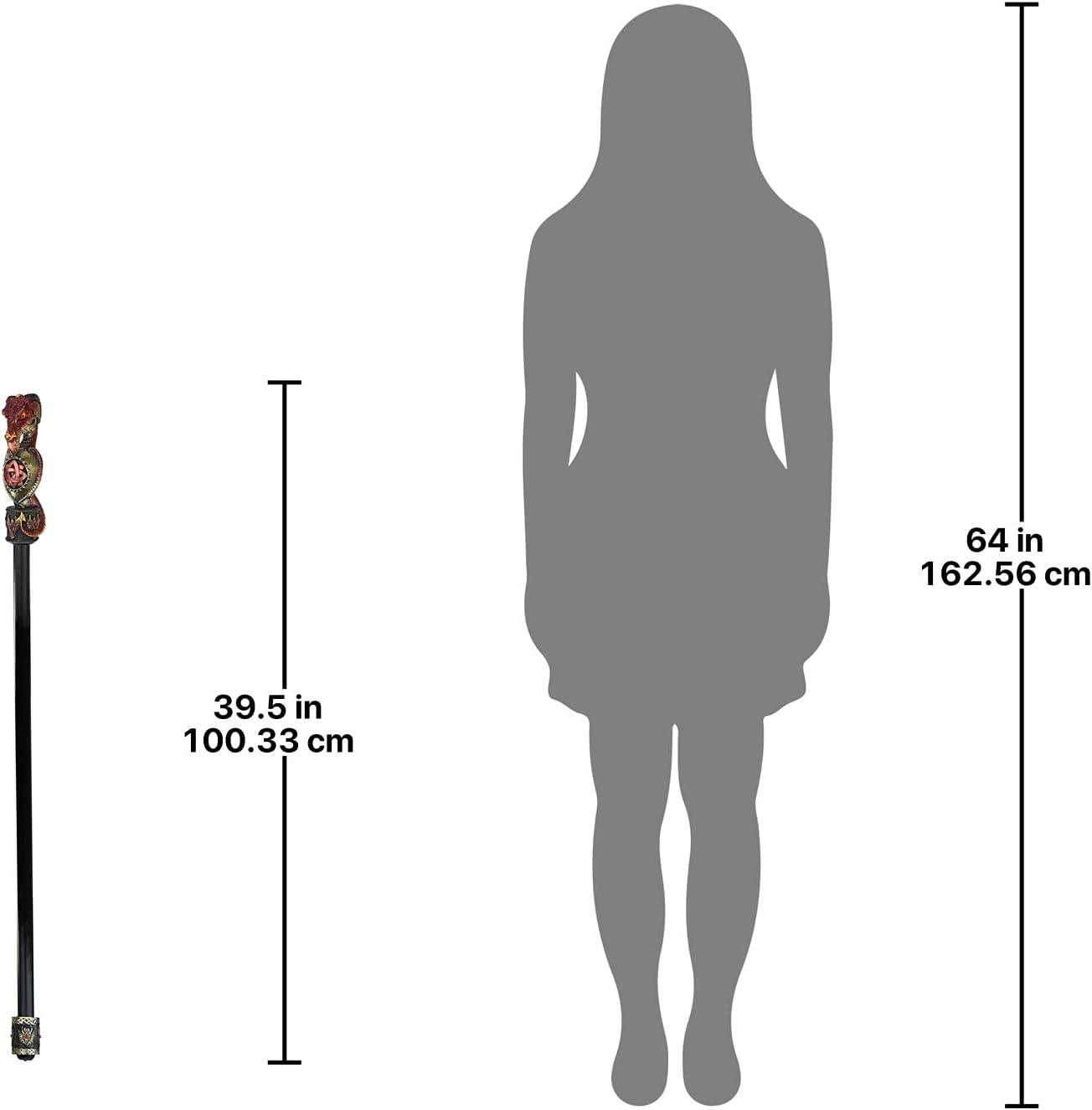 Design Toscano QS23823 The Dragonsthorne Collection: Celtic Battle Dragon Walking Stick,silver