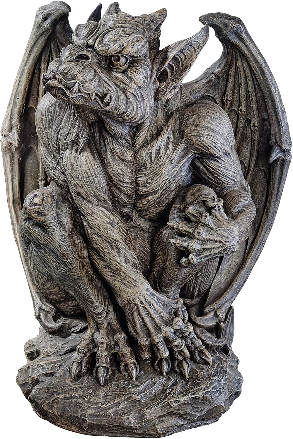 Design Toscano JE11211701 Silas The Sentry Gargoyle Indoor/Outdoor Gothic Decor Statue, 16 Inches Wide, 24 Inches Tall, Handcast Polyresin, Grey Stone Finish