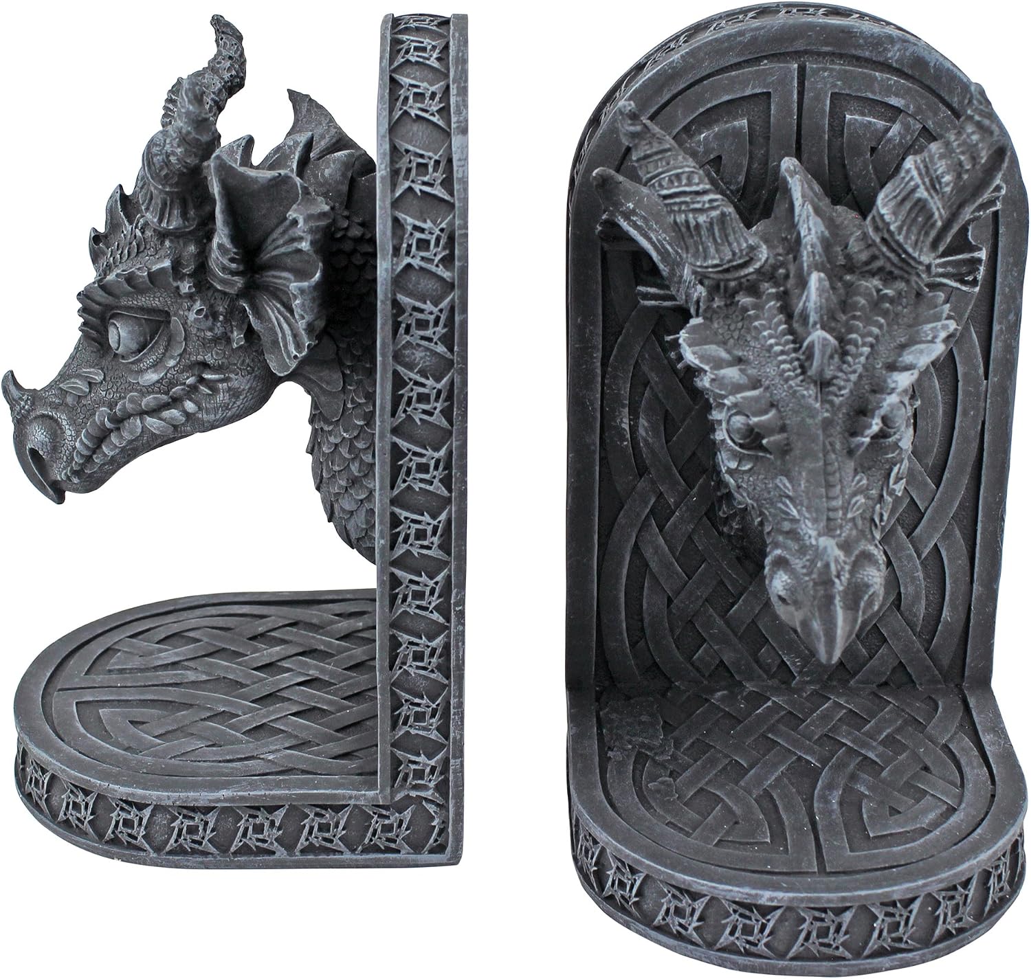 Design Toscano Gray Friar Dragon Bookends