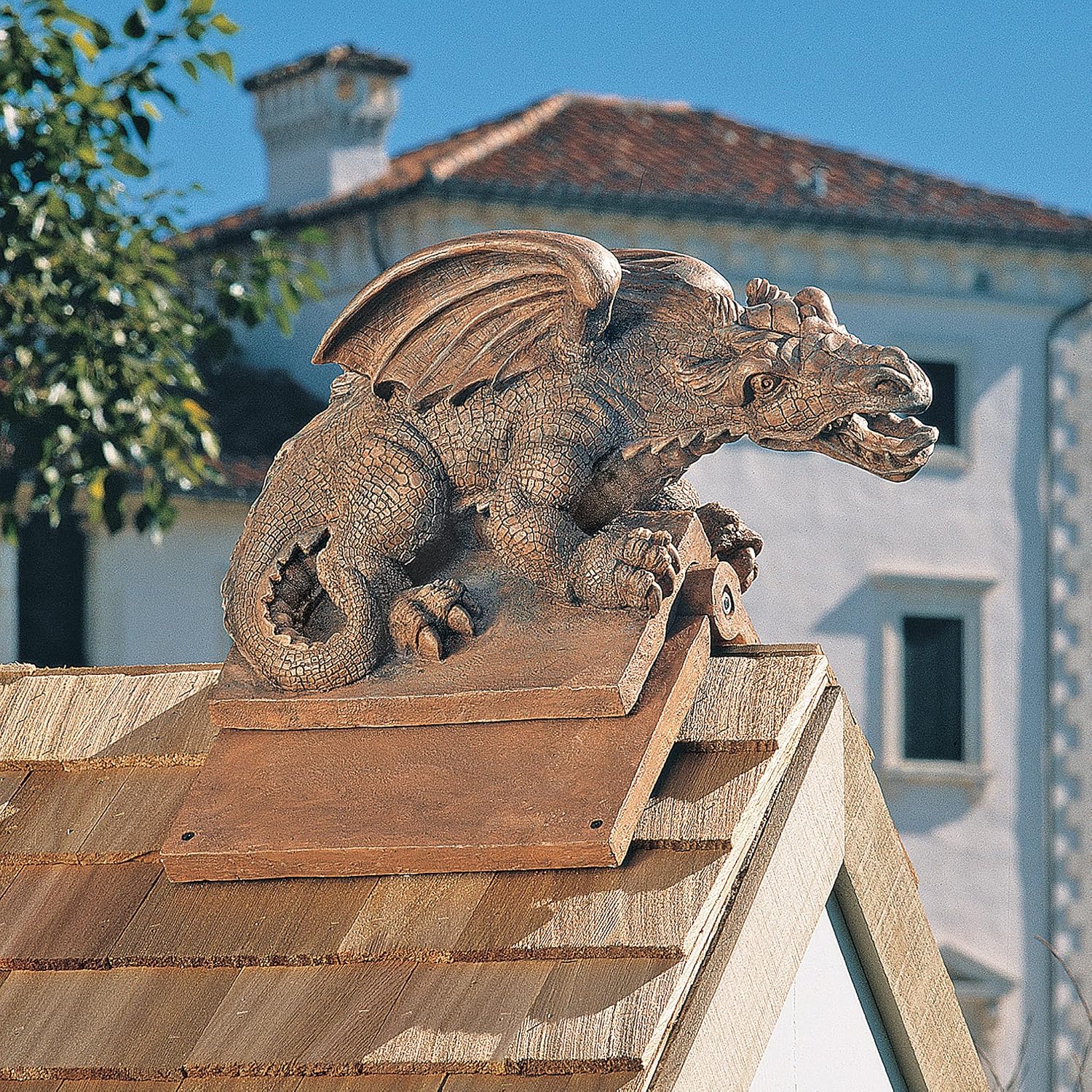 Design Toscano NG30667 Apex, the Winged Dragon Sculptural Roof Cresting,Terra Cotta