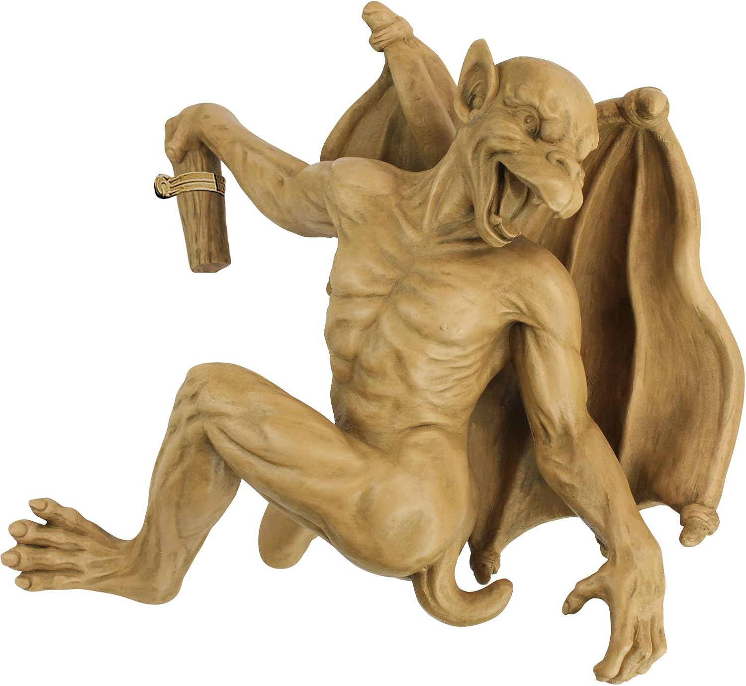 Design Toscano Gaston the Gothic Gargoyle Climber Wall Mount Hanging Statue, Medium, 13 Inches Tall, Cast Stone Resin, Gothic Stone