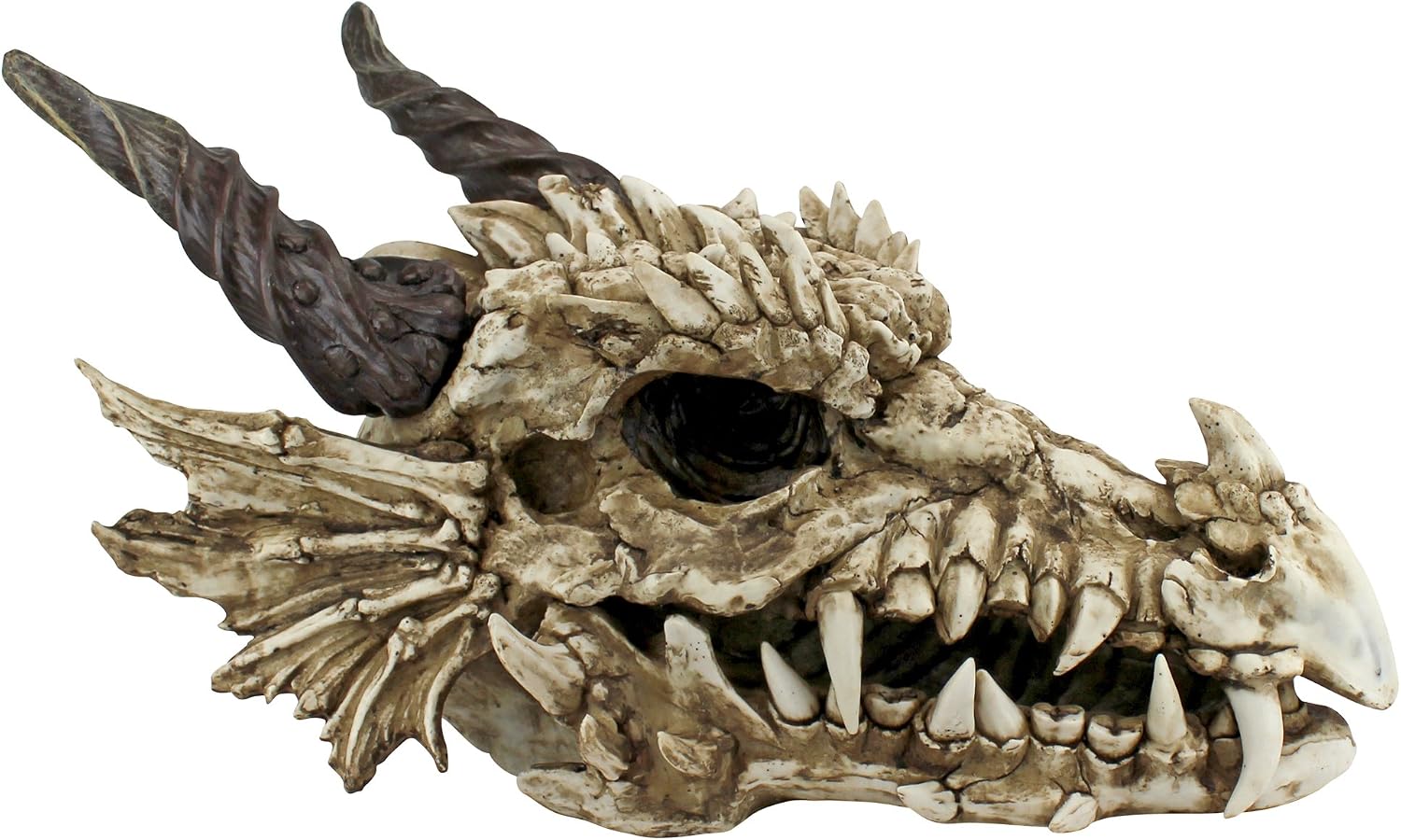 Design Toscano Stoker's Moors Dragon Skull Gothic Garden Statue, Large, 26 Inch, Polyresin, Full Color
