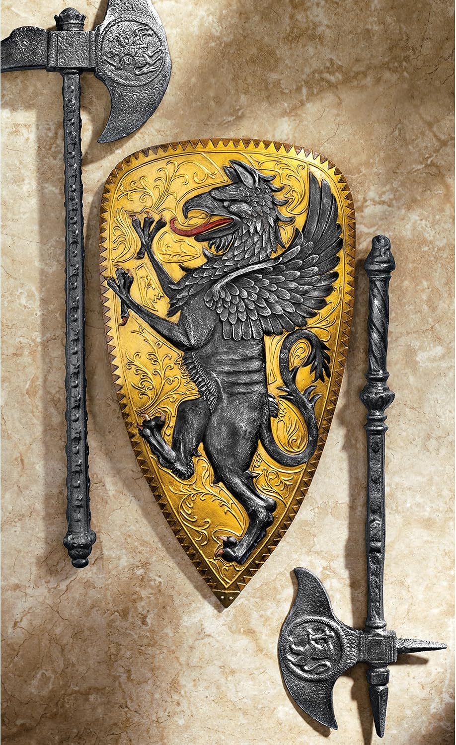 Design Toscano Villani Florence Gothic Griffin Shield Wall Sculpture