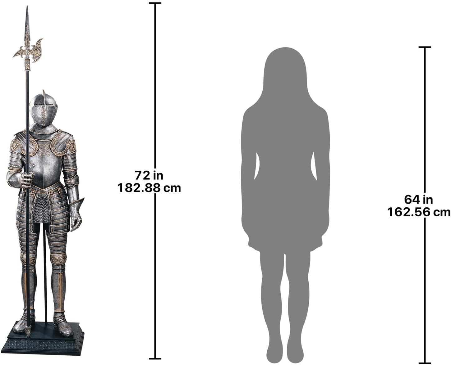 Design Toscano 16th-Century Italian Armor Sculpture with Halberd Faux Pewter