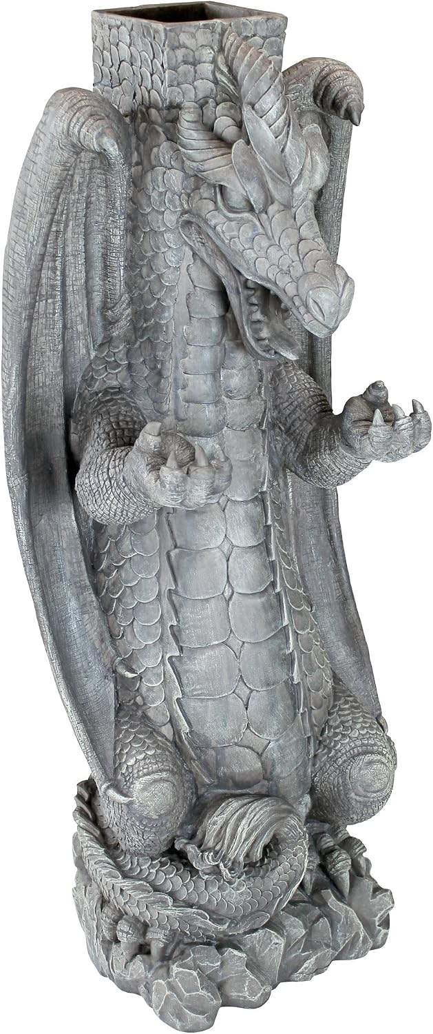 Design Toscano Zippy, the Dragon Sculptural Mail Post