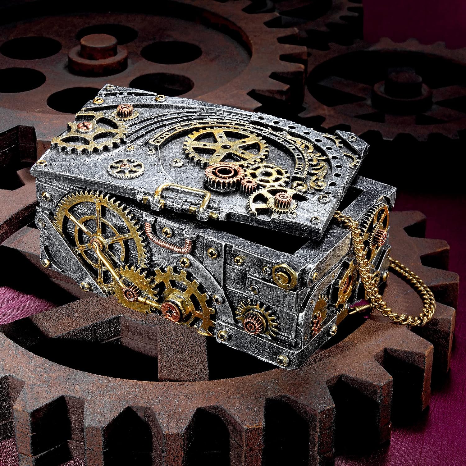 Design Toscano Steampunk Cog and Turbine Gearbox, Single, Pewter Twin