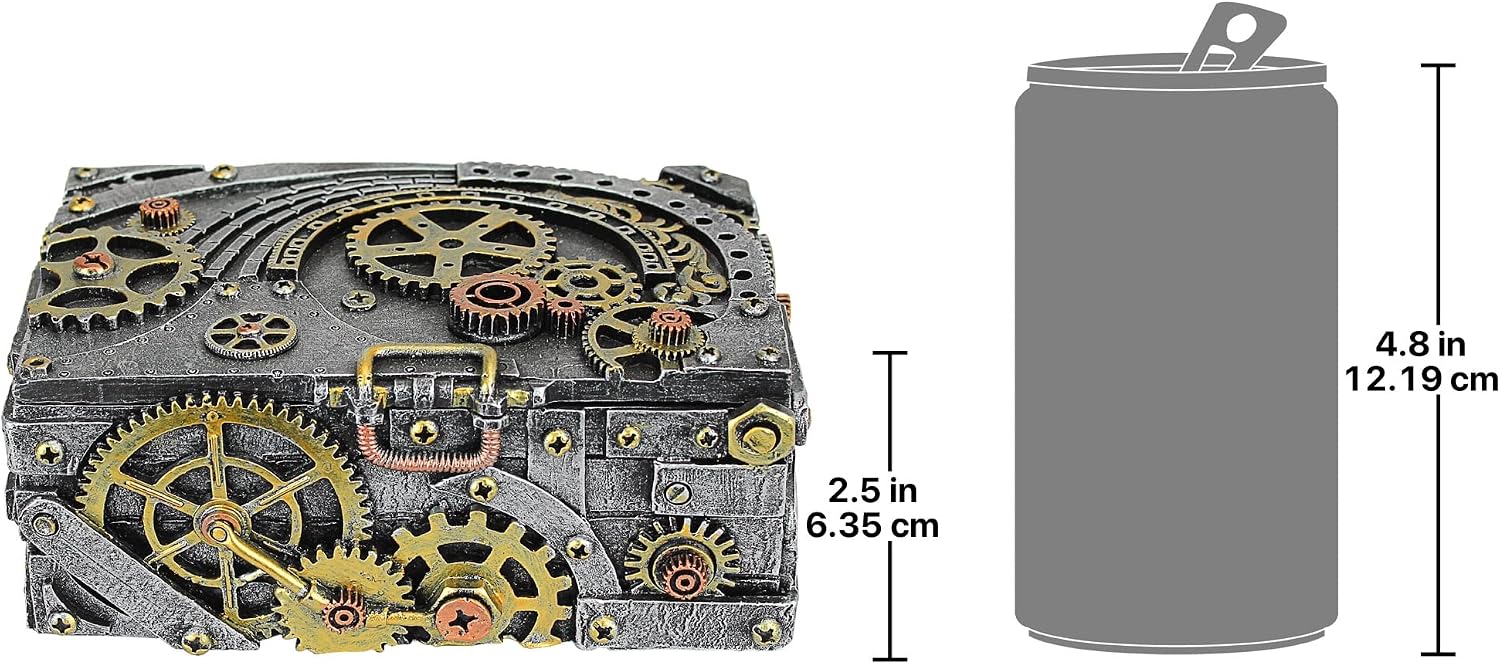 Design Toscano Steampunk Cog and Turbine Gearbox, Single, Pewter Twin