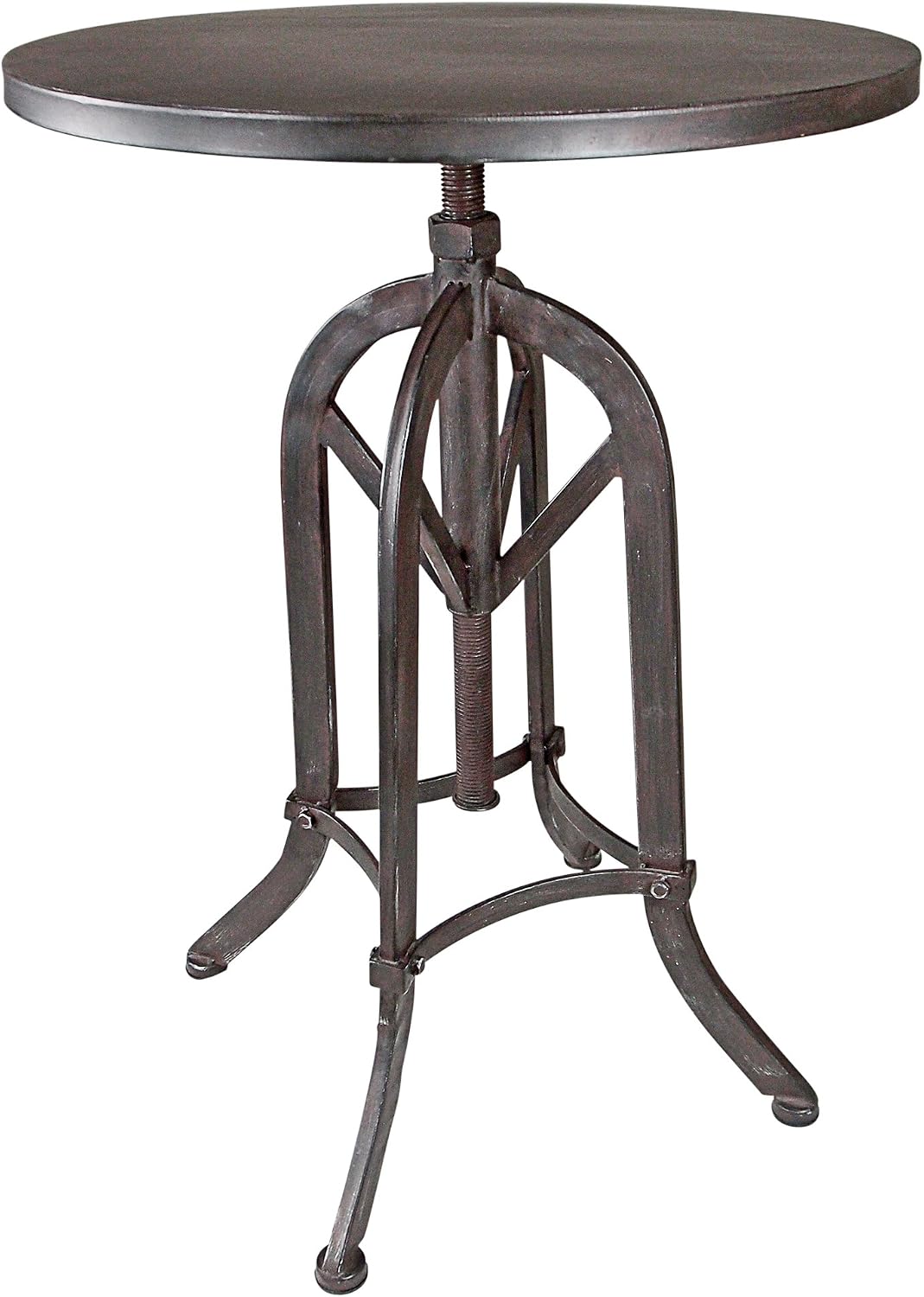 Design Toscano Industrial Revolution Adjustable Height Side Table, Black, 25 Inch