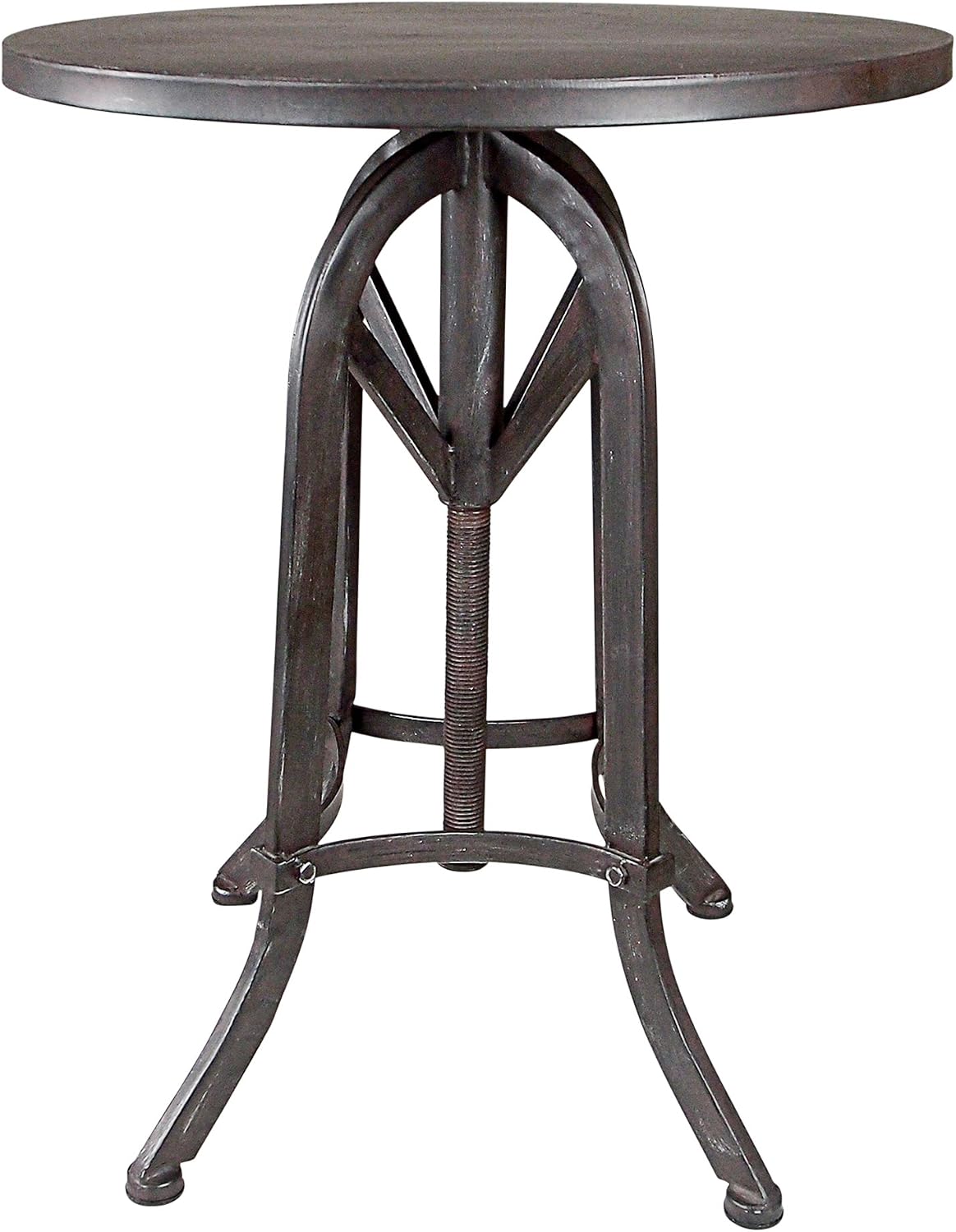 Design Toscano Industrial Revolution Adjustable Height Side Table, Black, 25 Inch