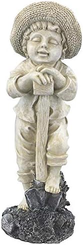 Design Toscano QL1006 Young Gardener Boy Statue, Two Tone Stone Finish