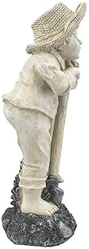 Design Toscano QL1006 Young Gardener Boy Statue, Two Tone Stone Finish