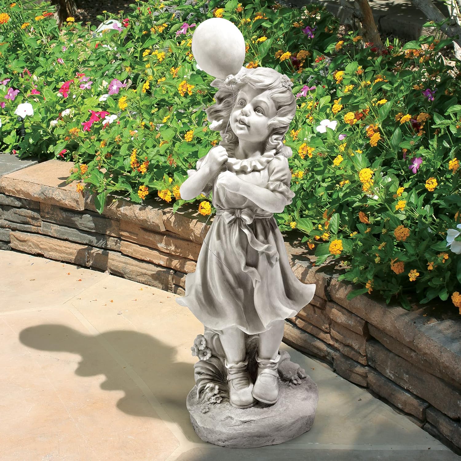 Design Toscano SH381029 Jessie and Her Balloon Statue,antique stone