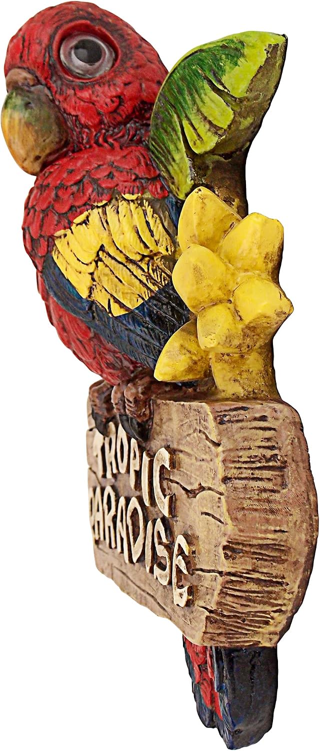 Design Toscano Tropic Parrot Paradise Wall Sculpture 10 Inch