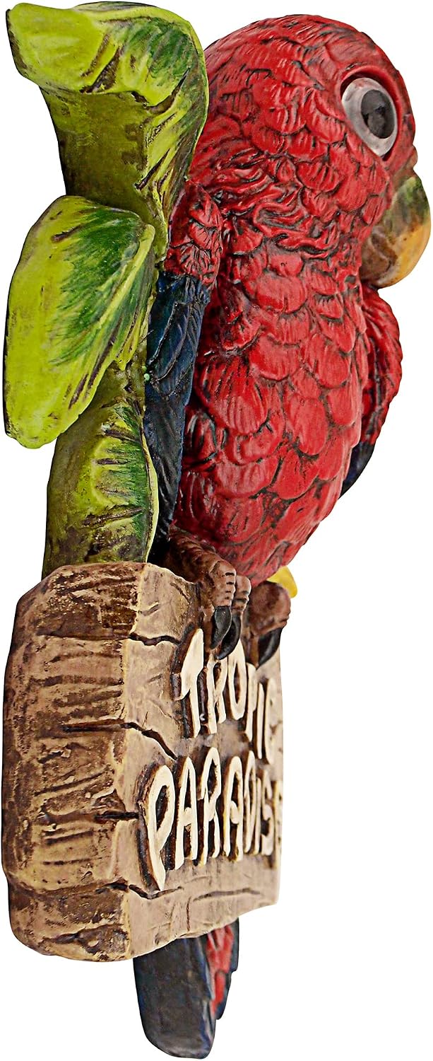 Design Toscano Tropic Parrot Paradise Wall Sculpture 10 Inch