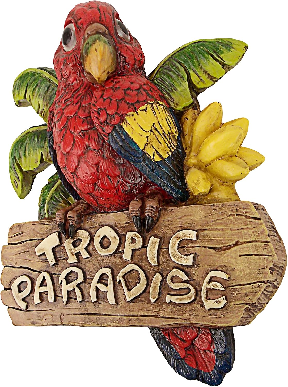 Design Toscano Tropic Parrot Paradise Wall Sculpture 10 Inch