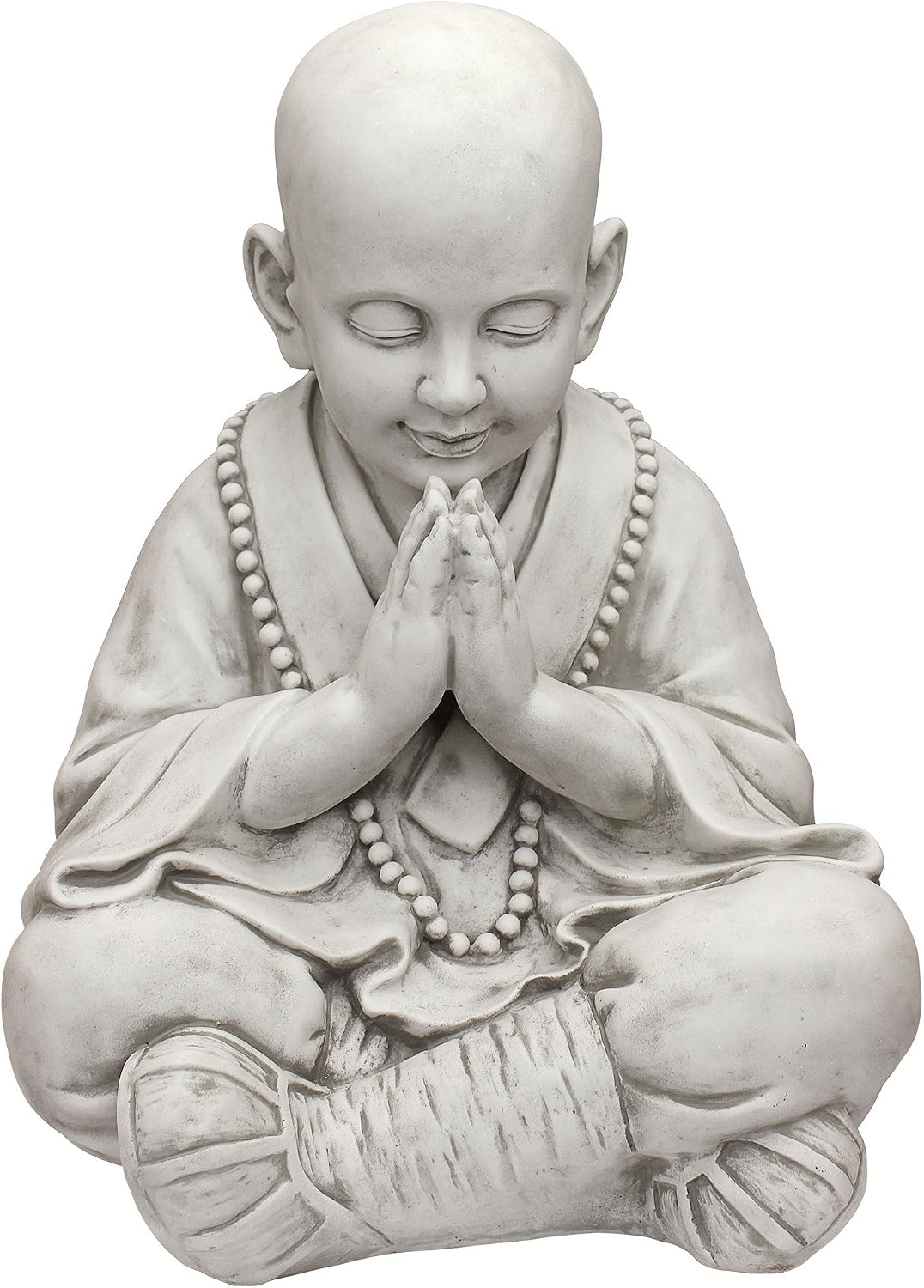 Design Toscano Praying Baby Boy Asian Garden Statue, 15 inches wide, 20 inches tall, Cast Stone Resin, Antique Stone Finish