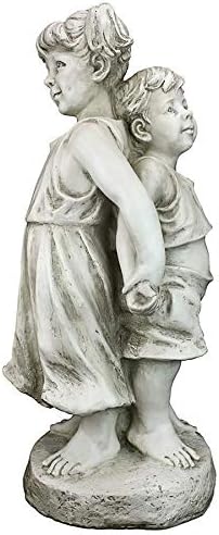 Design Toscano Back to Back Brother and Sister Garden Children Statue