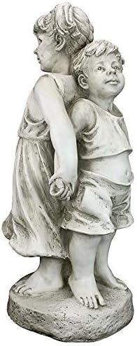 Design Toscano Back to Back Brother and Sister Garden Children Statue