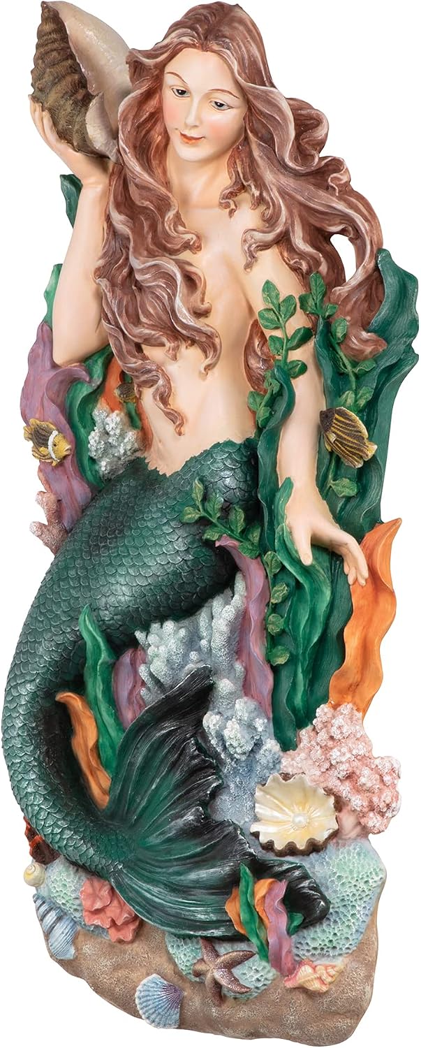 Design Toscano NG33502 Melody's Cove Mermaid Coastal Decor Wall Sculpture, 29 Inch, Full Color