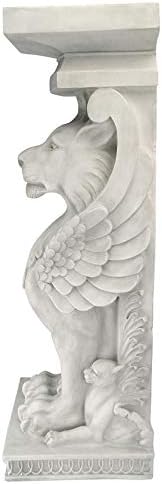 Design Toscano Trapezophoron Sculptural Winged Lion Pedestal