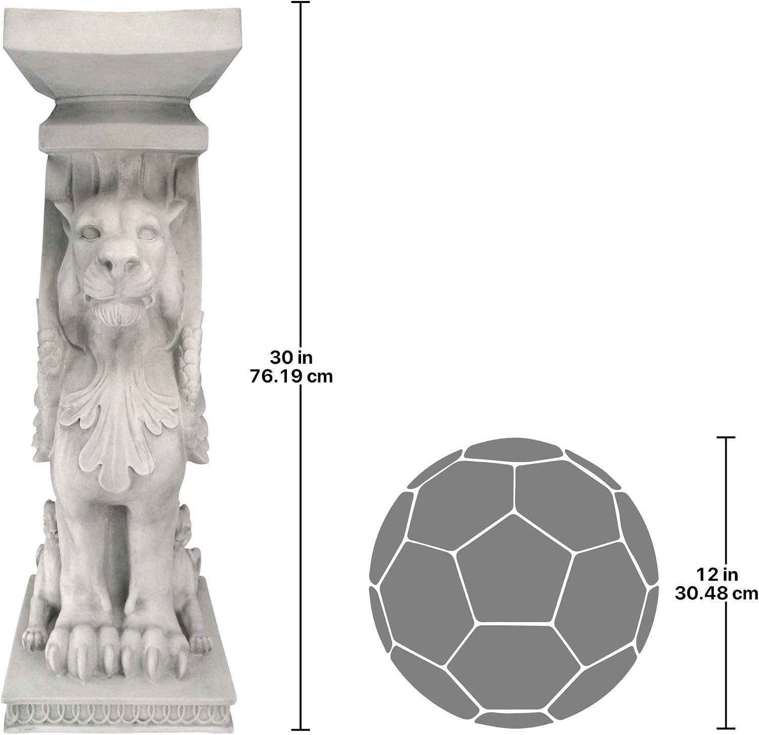 Design Toscano Trapezophoron Sculptural Winged Lion Pedestal