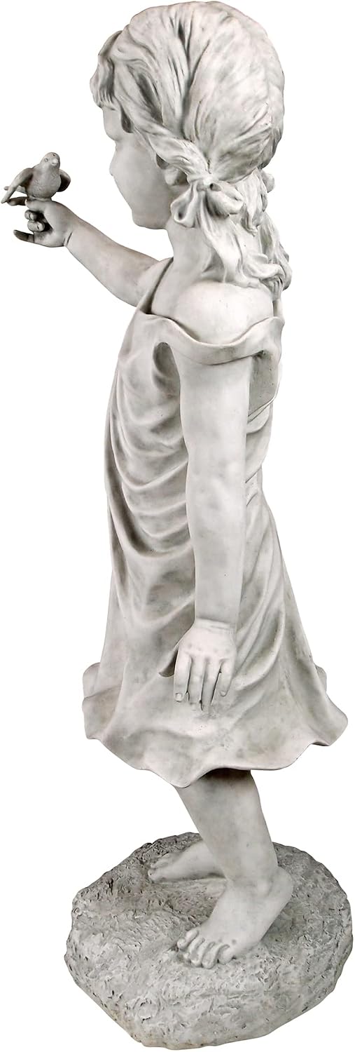 Design Toscano Mary Frances and her Feathered Friends Garden Girl Statue