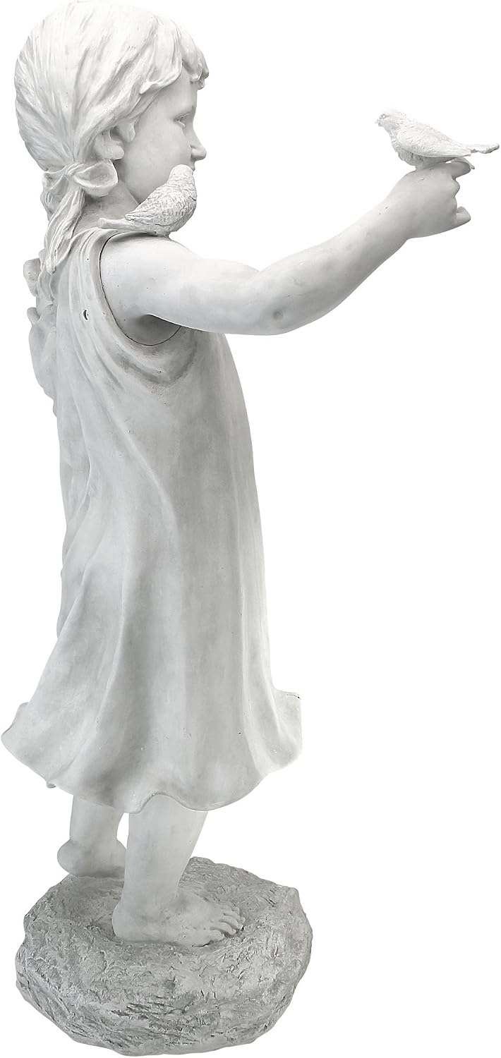 Design Toscano Mary Frances and her Feathered Friends Garden Girl Statue