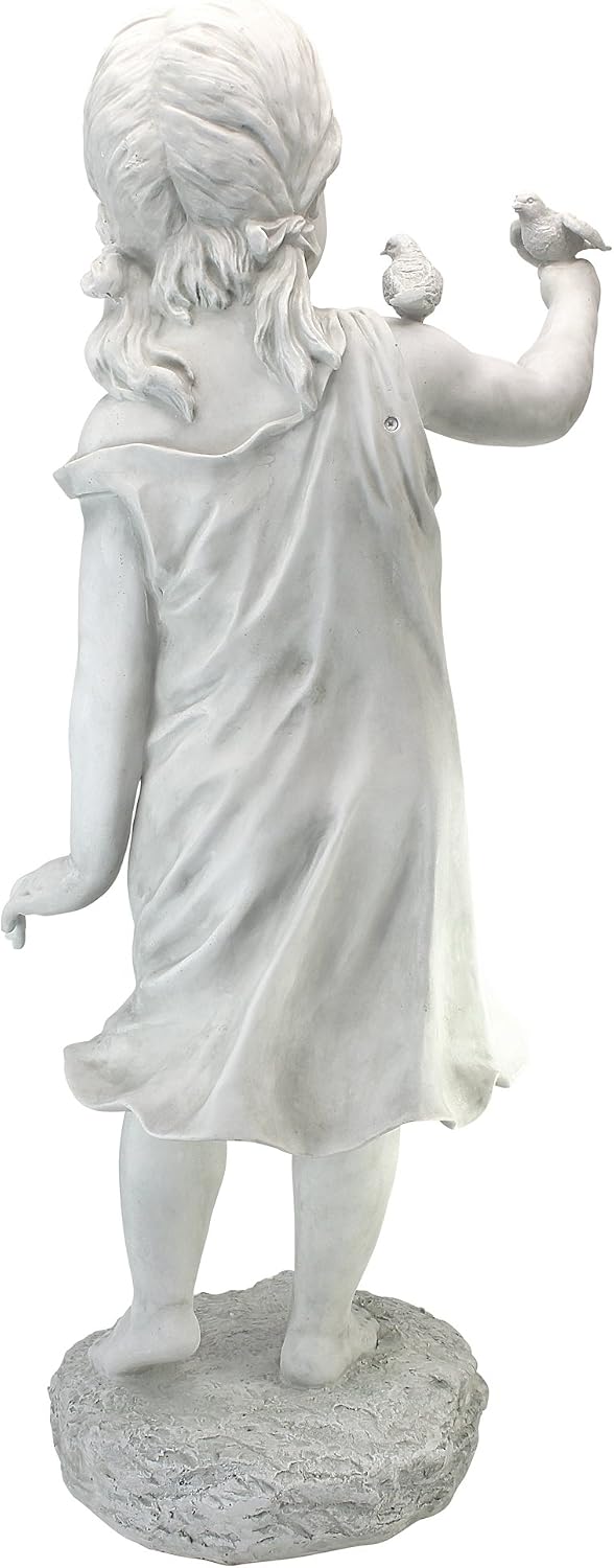 Design Toscano Mary Frances and her Feathered Friends Garden Girl Statue