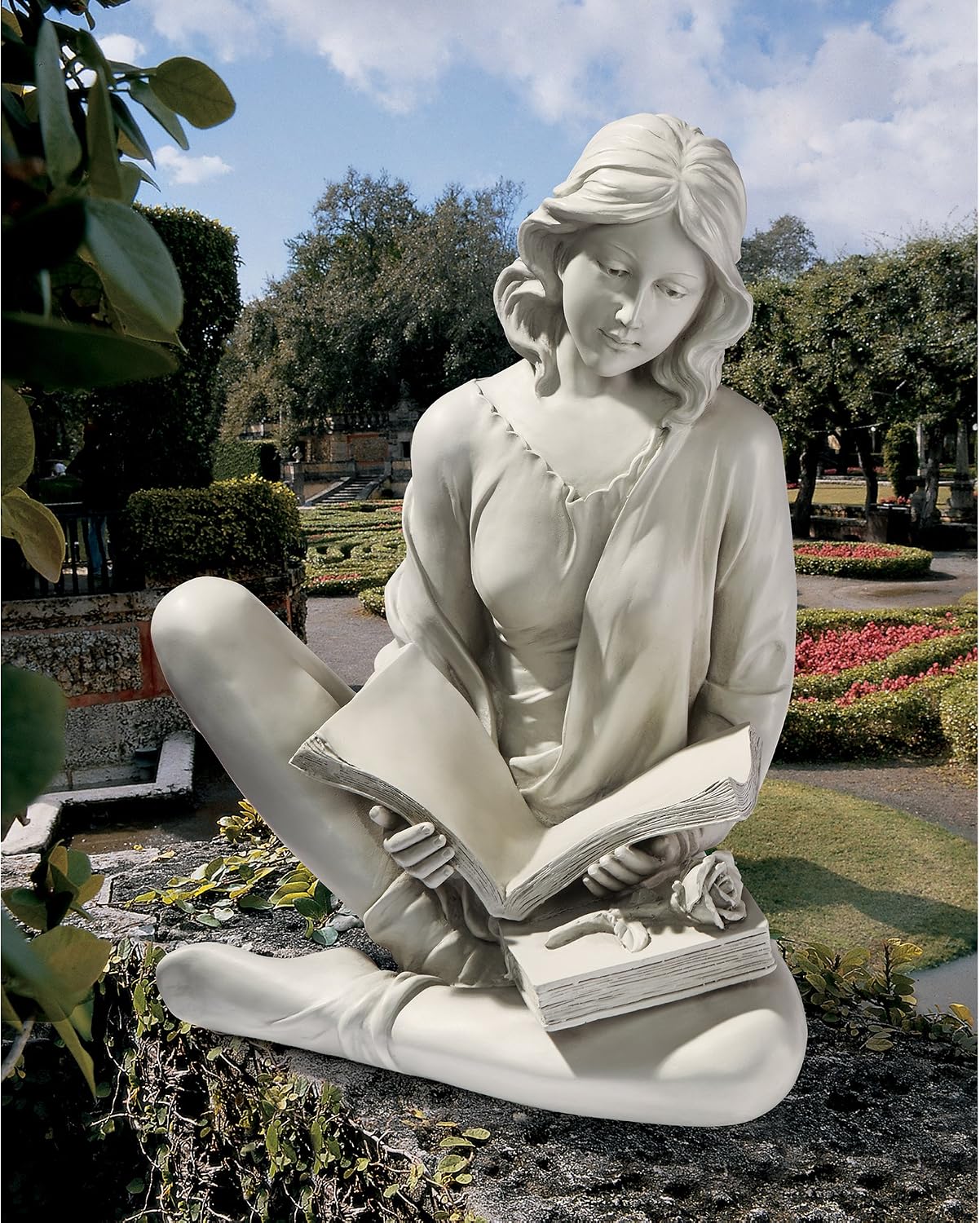 Design Toscano Reflection Reader Garden Girl Statue