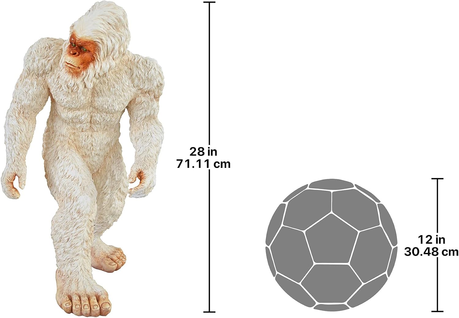 Design Toscano DB5383049 Abominable Snowman Yeti Statue, Large, White
