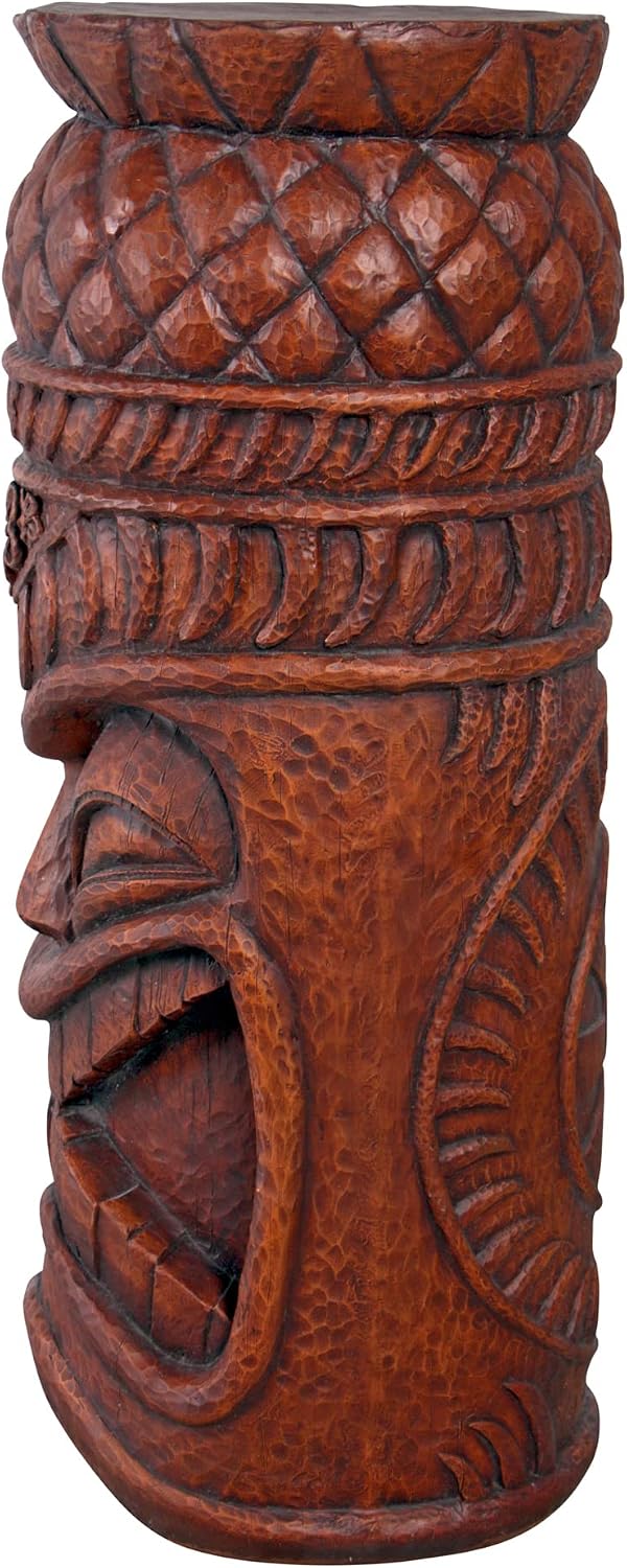 Grand Island Tiki Cocktail Console Faux Woodtone Finish