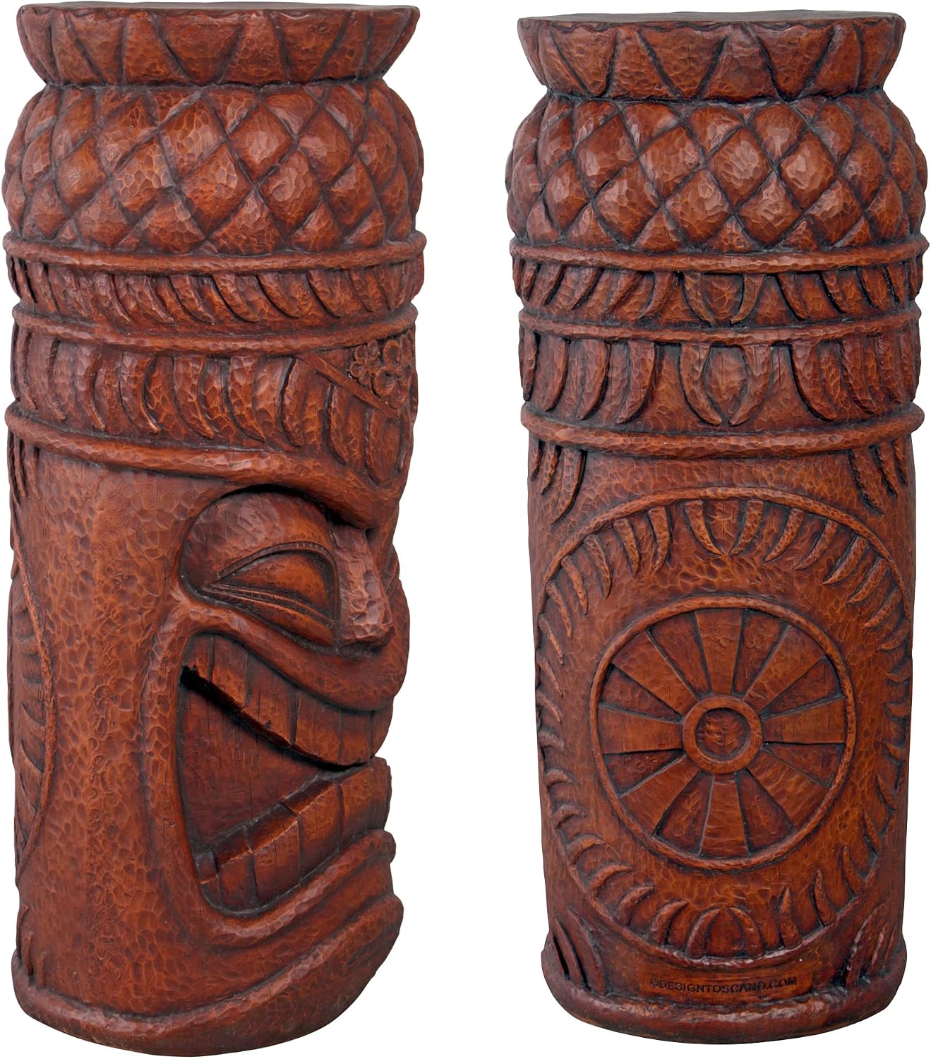 S/2 Grand Island Tiki Cocktail Consoles Woodtone