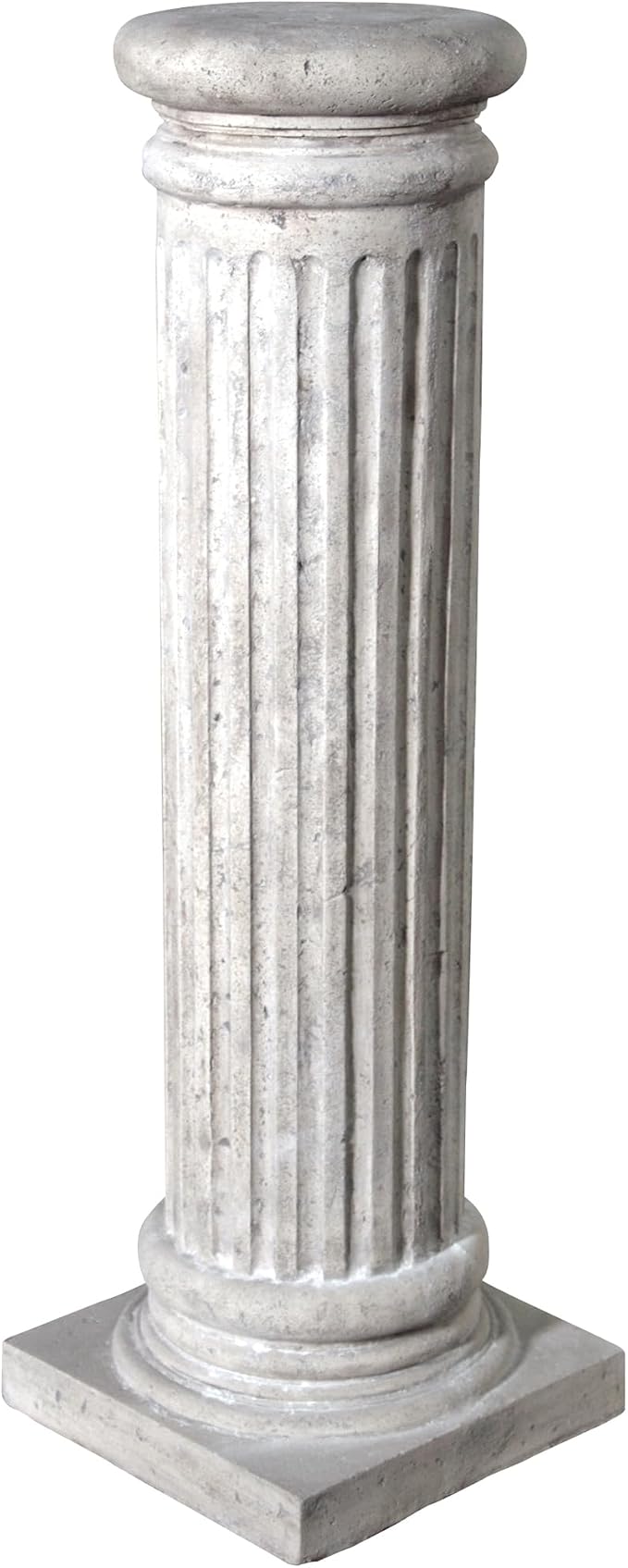 Design Toscano Classical Greek Fluted Garden Plinth Base Statuary Pedestal, Medium, Cranberry, 30