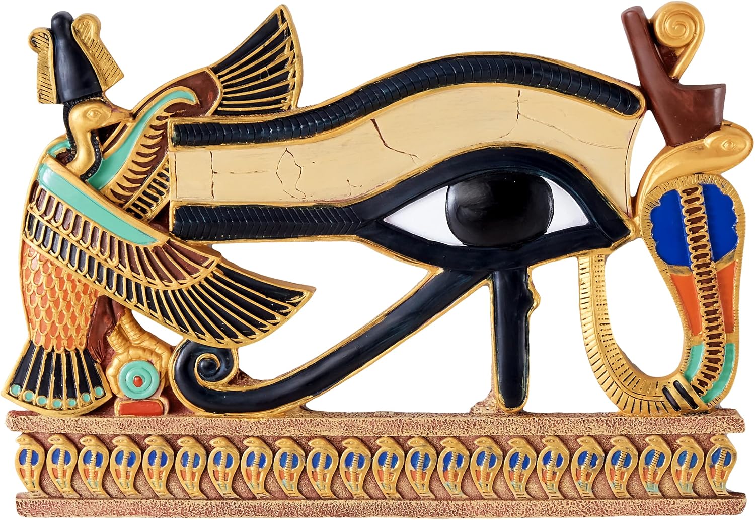 Design Toscano Egypitan Decor Eye of Horus Wall Sculpture Plaque, 12 Inch, Polyresin, Full Color, QL124212